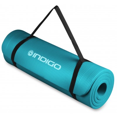 Коврик для йоги и фитнеса INDIGO NBR IN104 173*61*1 см Бирюзовый